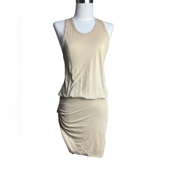 Standard James Perse Racerback Blouson Dress in Natural - Picture 3 of 8